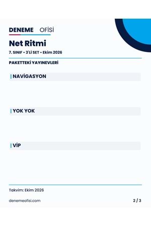 Net Ritmi 3'lü 7. Sınıf Deneme Paketi – Seçenek 3 (2026–2027)