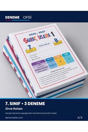 Zirve Rotası 3'lü 7. Sınıf Deneme Paketi – Seçenek 7 (2026–2027)