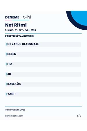 Net Ritmi 6'lı 7. Sınıf Deneme Paketi – Seçenek 3 (2026–2027)