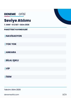 Seviye Atılımı 6'lı 7. Sınıf Deneme Paketi – Seçenek 5 (2026–2027)