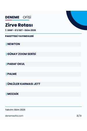Zirve Rotası 6'lı 7. Sınıf Deneme Paketi – Seçenek 7 (2026–2027)