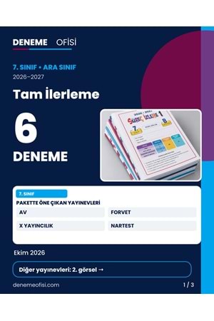 Tam İlerleme 6'lı 7. Sınıf Deneme Paketi – Seçenek 8 (2026–2027)