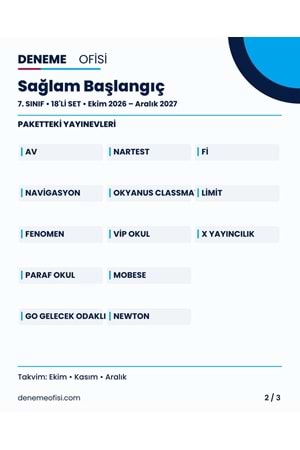 Sağlam Başlangıç 18'li 7. Sınıf Deneme Paketi – Seçenek 1 (2026–2027)