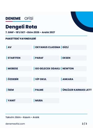 Dengeli Rota 18'li 7. Sınıf Deneme Paketi – Seçenek 2 (2026–2027)