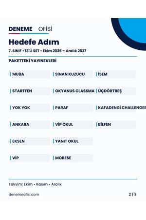 Hedefe Adım 18'li 7. Sınıf Deneme Paketi – Seçenek 4 (2026–2027)