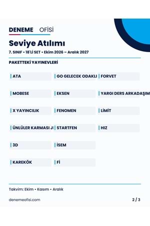 Seviye Atılımı 18'li 7. Sınıf Deneme Paketi – Seçenek 5 (2026–2027)