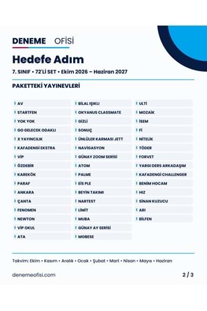 Hedefe Adım 72'li 7. Sınıf Deneme Paketi – Seçenek 4 (2026–2027)