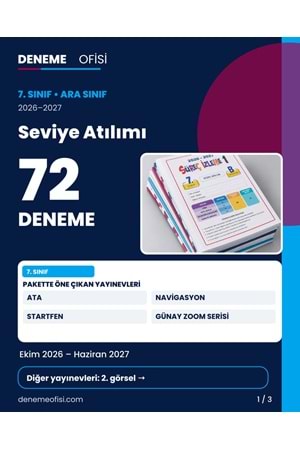 Seviye Atılımı 72'li 7. Sınıf Deneme Paketi – Seçenek 5 (2026–2027)