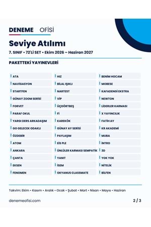 Seviye Atılımı 72'li 7. Sınıf Deneme Paketi – Seçenek 5 (2026–2027)