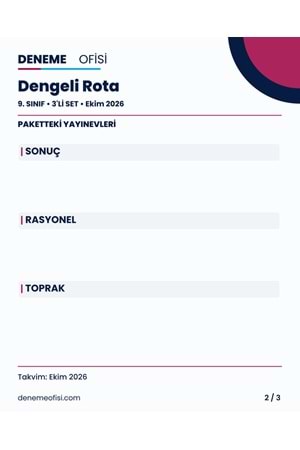 Dengeli Rota 3'lü 9. Sınıf Deneme Paketi – Seçenek 2 (2026–2027)