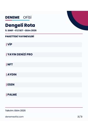 Dengeli Rota 6'lı 9. Sınıf Deneme Paketi – Seçenek 2 (2026–2027)