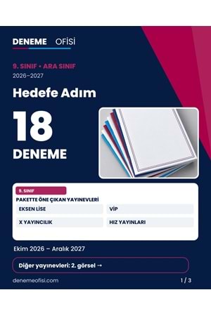 Hedefe Adım 18'li 9. Sınıf Deneme Paketi – Seçenek 4 (2026–2027)