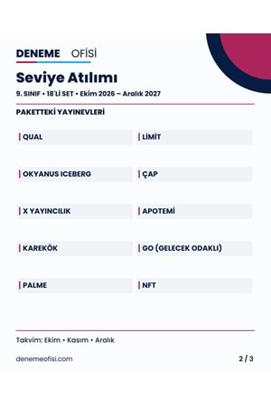 Seviye Atılımı 18'li 9. Sınıf Deneme Paketi – Seçenek 5 (2026–2027)