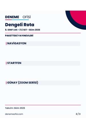 Dengeli Rota 3'lü 8. Sınıf LGS Deneme Paketi – Seçenek 2 (2026–2027)