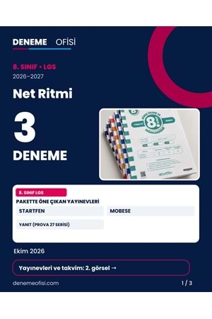 Net Ritmi 3'lü 8. Sınıf LGS Deneme Paketi – Seçenek 3 (2026–2027)