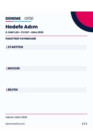 Hedefe Adım 3'lü 8. Sınıf LGS Deneme Paketi – Seçenek 4 (2026–2027)