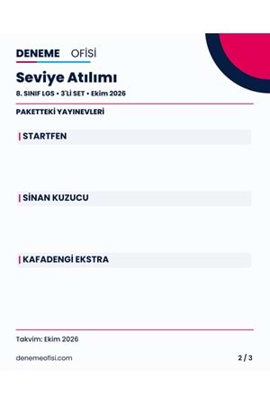 Seviye Atılımı 3'lü 8. Sınıf LGS Deneme Paketi – Seçenek 5 (2026–2027)