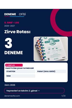 Zirve Rotası 3'lü 8. Sınıf LGS Deneme Paketi – Seçenek 7 (2026–2027)