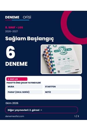 Sağlam Başlangıç 6'lı 8. Sınıf LGS Deneme Paketi – Seçenek 1 (2026–2027)
