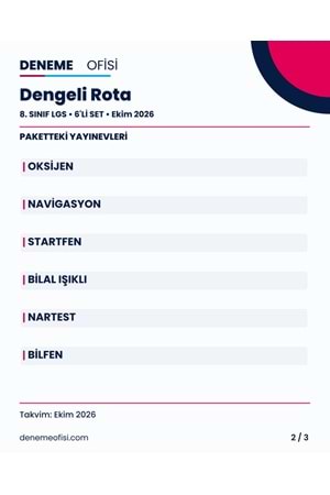 Dengeli Rota 6'lı 8. Sınıf LGS Deneme Paketi – Seçenek 2 (2026–2027)