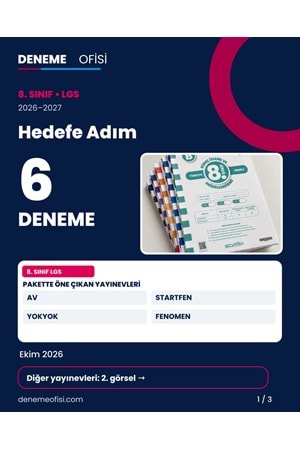 Hedefe Adım 6'lı 8. Sınıf LGS Deneme Paketi – Seçenek 4 (2026–2027)