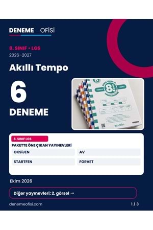 Akıllı Tempo 6'lı 8. Sınıf LGS Deneme Paketi – Seçenek 6 (2026–2027)