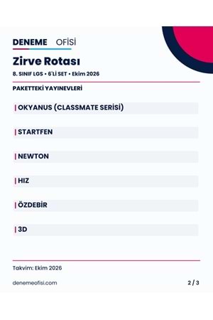 Zirve Rotası 6'lı 8. Sınıf LGS Deneme Paketi – Seçenek 7 (2026–2027)