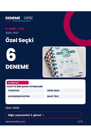 Özel Seçki 6'lı 8. Sınıf LGS Deneme Paketi – Seçenek 9 (2026–2027)