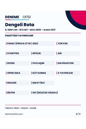 Dengeli Rota 18'li 8. Sınıf LGS Deneme Paketi – Seçenek 2 (2026–2027)