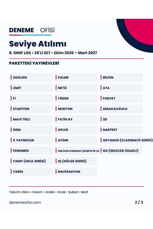 Seviye Atılımı 36'lı 8. Sınıf LGS Deneme Paketi – Seçenek 5 (2026–2027)
