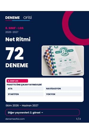 Net Ritmi 72'li 8. Sınıf LGS Deneme Paketi – Seçenek 3 (2026–2027)