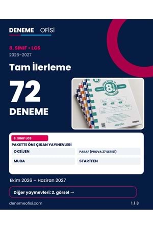 Tam İlerleme 72'li 8. Sınıf LGS Deneme Paketi – Seçenek 8 (2026–2027)