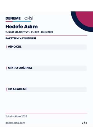 Hedefe Adım 3'lü 11. Sınıf Maarif TYT Deneme Paketi – Seçenek 4 (2026–2027)