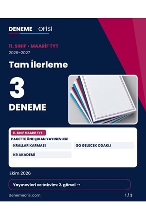 Tam İlerleme 3'lü 11. Sınıf Maarif TYT Deneme Paketi – Seçenek 8 (2026–2027)
