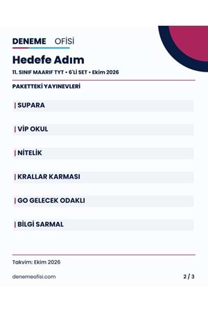 Hedefe Adım 6'lı 11. Sınıf Maarif TYT Deneme Paketi – Seçenek 4 (2026–2027)