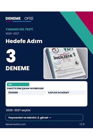 Hedefe Adım 3'lü YDT Deneme Paketi – Seçenek 4 (2026–2027)