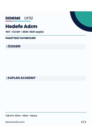 Hedefe Adım 3'lü YDT Deneme Paketi – Seçenek 4 (2026–2027)