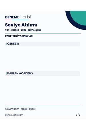 Seviye Atılımı 3'lü YDT Deneme Paketi – Seçenek 5 (2026–2027)