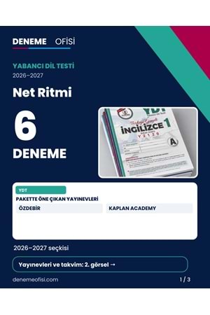 Net Ritmi 6'lı YDT Deneme Paketi – Seçenek 3 (2026–2027)