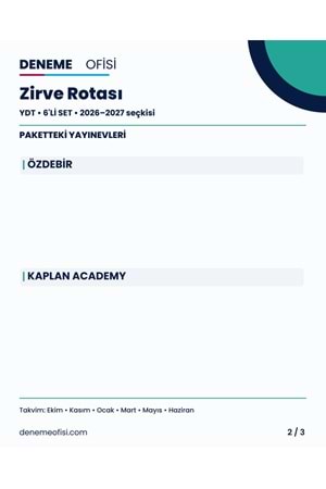 Zirve Rotası 6'lı YDT Deneme Paketi – Seçenek 7 (2026–2027)