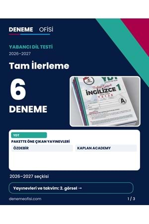 Tam İlerleme 6'lı YDT Deneme Paketi – Seçenek 8 (2026–2027)
