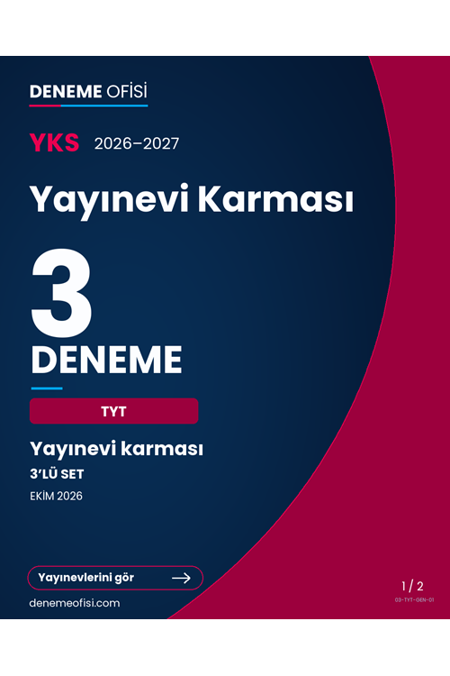 Yayınevi Karması 3'lü TYT Deneme Paketi – Yayınevi karması – Seçenek 1 (2026–2027)