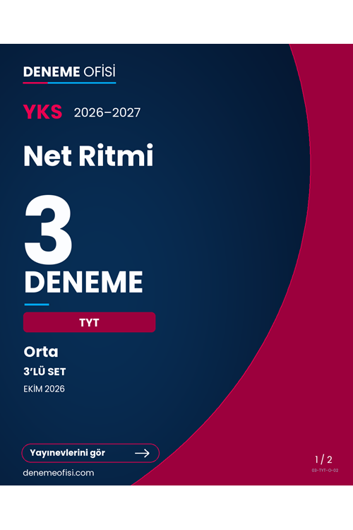Net Ritmi 3'lü TYT Deneme Paketi – Orta – Seçenek 2 (2026–2027)