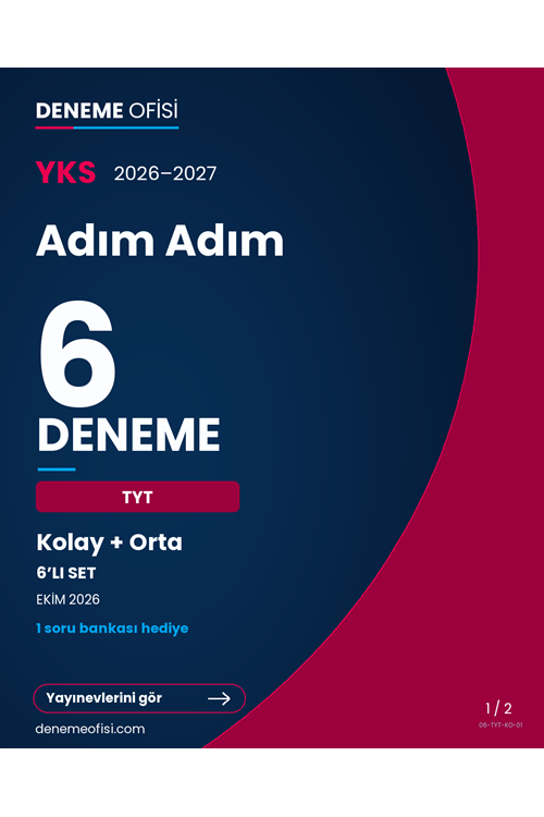 Adım Adım 6'lı TYT Deneme Paketi – Kolay + Orta – Seçenek 1 (2026–2027)