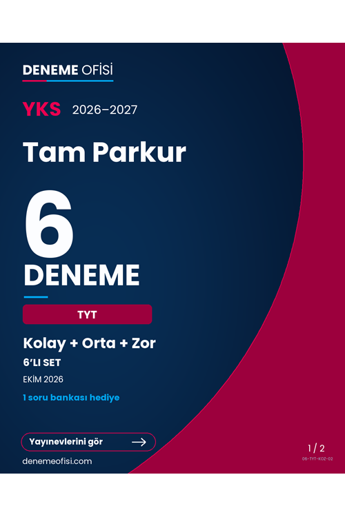 Tam Parkur 6'lı TYT Deneme Paketi – Kolay + Orta + Zor – Seçenek 2 (2026–2027)
