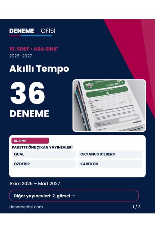 Akıllı Tempo 36'lı 10. Sınıf Deneme Paketi – Seçenek 6 (2026–2027)