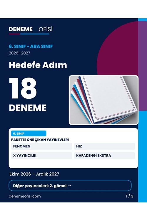 Hedefe Adım 18'li 6. Sınıf Deneme Paketi – Seçenek 4 (2026–2027)