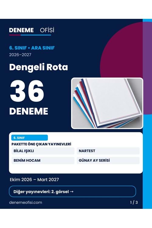 Dengeli Rota 36'lı 6. Sınıf Deneme Paketi – Seçenek 2 (2026–2027)