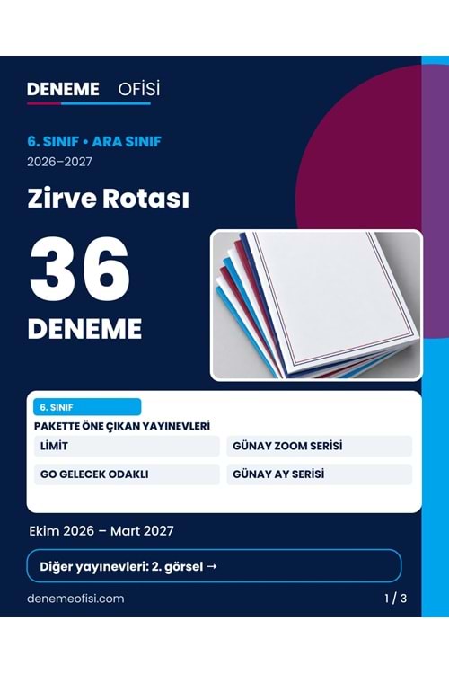 Zirve Rotası 36'lı 6. Sınıf Deneme Paketi – Seçenek 7 (2026–2027)