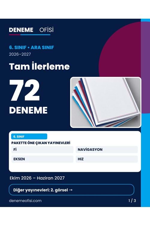 Tam İlerleme 72'li 6. Sınıf Deneme Paketi – Seçenek 8 (2026–2027)